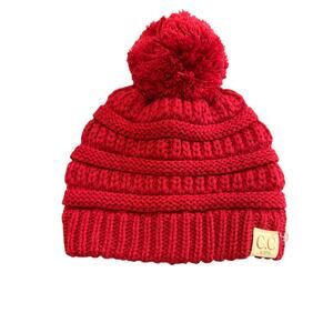 C.C. Kids Winter Cable Knit Beanie Unisex Childrens Toddler ages 2-6 Pompom